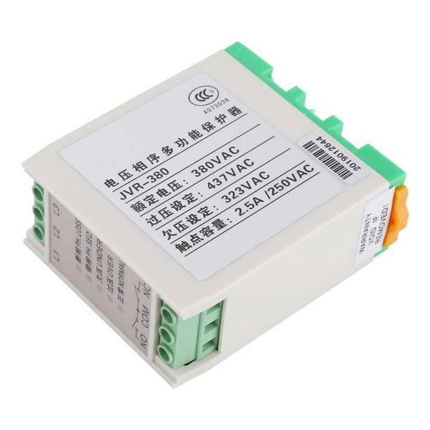 JVR-380 Voltage Monitoring Relay 380V 5A Voltage Control Device for Pumps Fans Blowers Motors Elevator Phase Sequence Protection Relay 